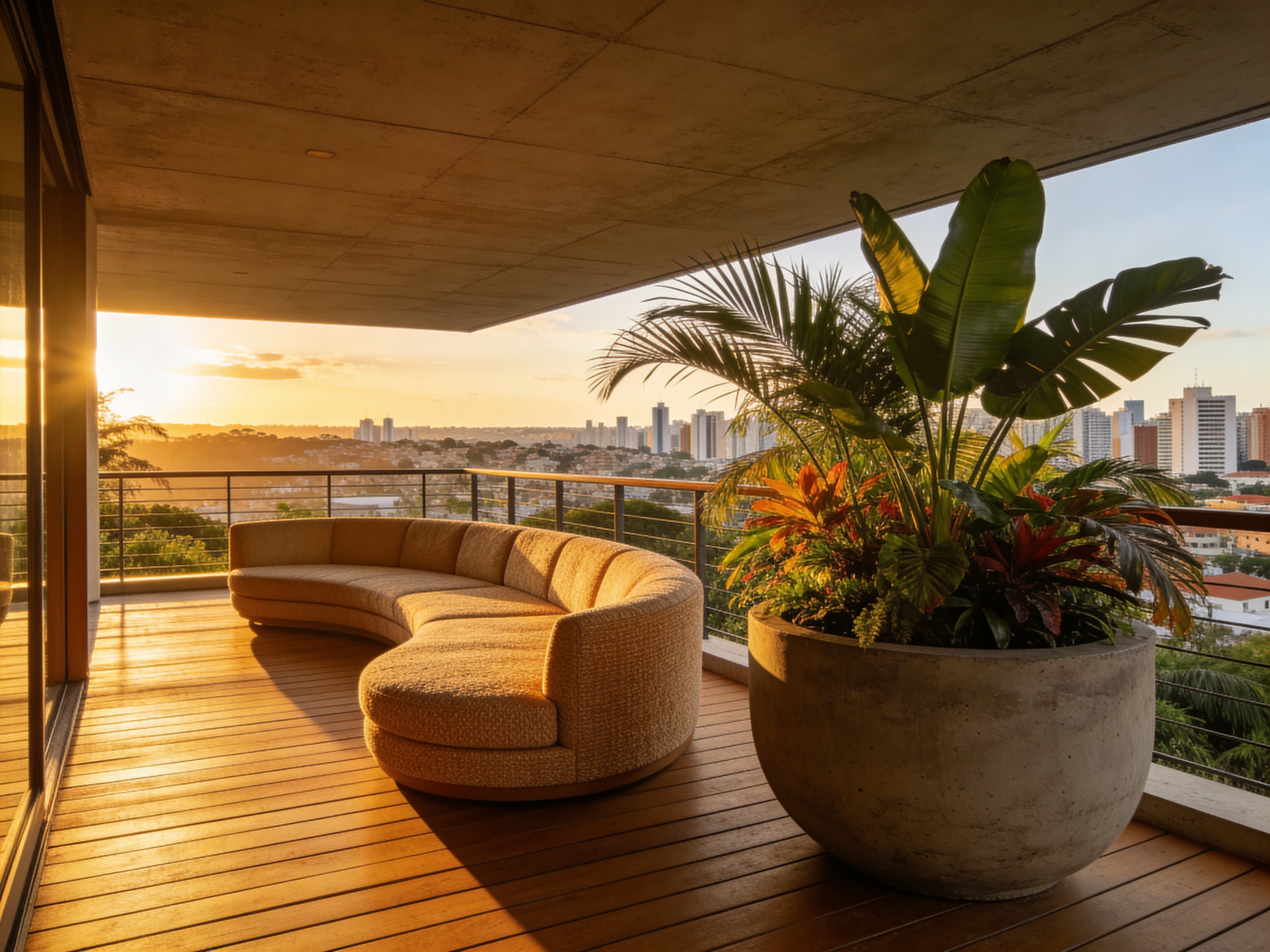Varanda gourmet com vista para Brasília — projeto residencial